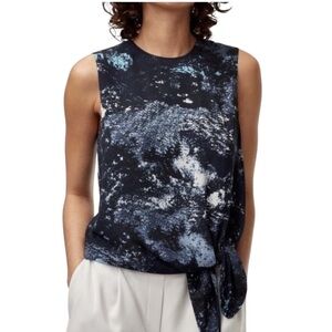 Babaton Hopkins blouse self tie asymmetrical hem size S excellent condition